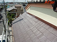 ココナッツブラウンで塗装した屋根