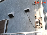 ヒビ割れが多く発生している外壁