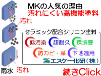 シリコン塗料特徴5つ、低汚染・超耐久・環境優・坊カビ藻・下地適応