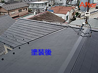 黒い色に戻った屋根塗装後