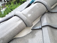 屋根瓦の漆喰補修後