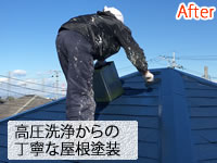高圧洗浄からの丁寧な屋根塗装